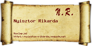 Nyisztor Rikarda névjegykártya